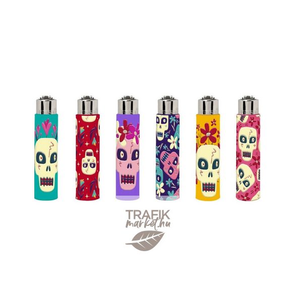  Öngyújtó Clipper tűzköves gumírozott koponyás