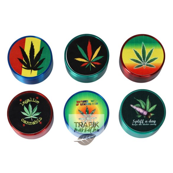 Dohányőrlő fém cannabis minta 5 cm 3 részes