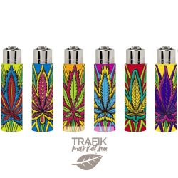 	 Öngyújtó Clipper tűzköves gumírozott színes füves