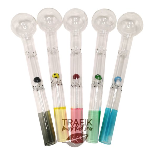 Üveg pipa 18 cm gombás