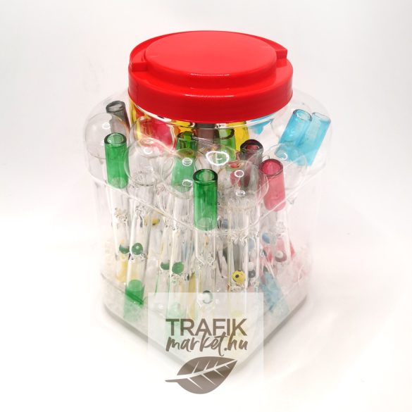 Üveg pipa 18 cm gombás