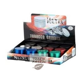 Dohányőrlő fém 4 részes 4 cm színes  340072
