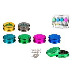 Dohányőrlő műanyag színes 2 részes 6 cm