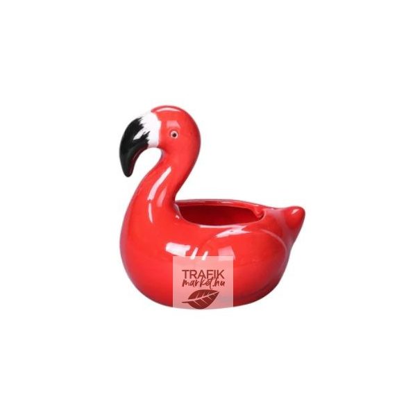 Hamutál kerámia flamingó piros