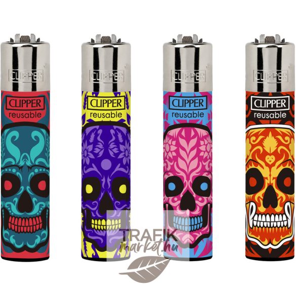  Öngyújtó Clipper tűzköves koponyák