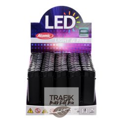 Öngyújtó Atomic Led-es fekete VONALKÓD NÉLKÜL