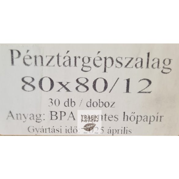 Pénztárgépszalag BPA mentes 80/80/12
