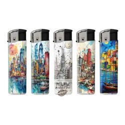 Öngyújtó Royal elektromos mintás paint city