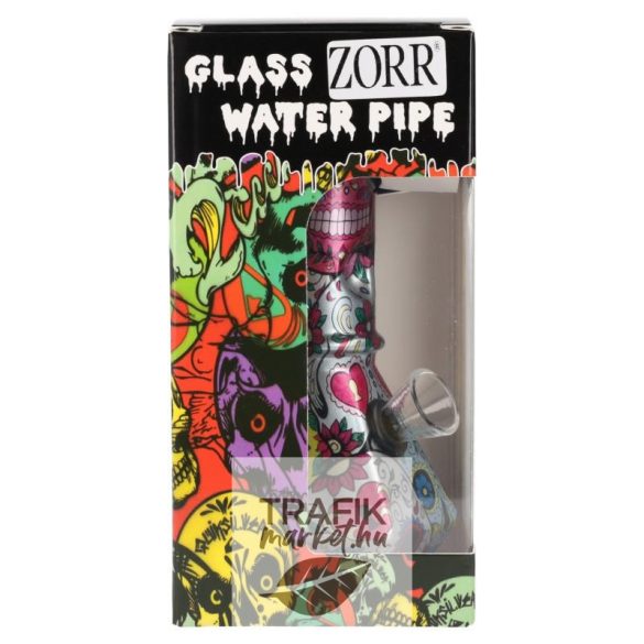 Bong pipa üveg 15 cm Zorr Calavera